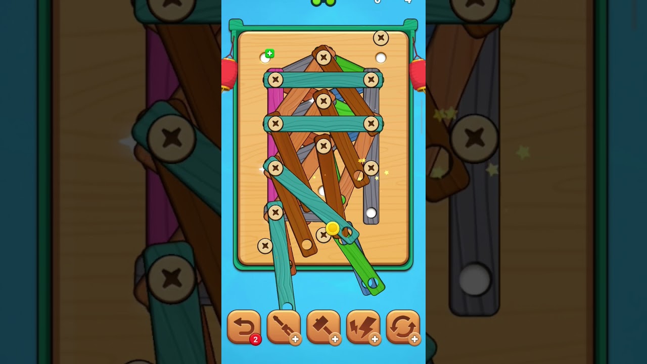 Wood Screw Puzzle level 53 solved.