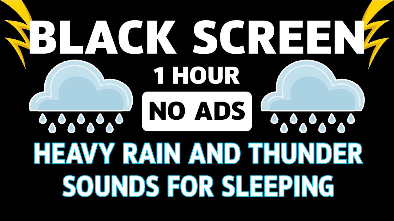 Sound For Deep Sleep, Relaxing, Study With Heavy Rain And Strong Thunder | BLACK SCREEN
