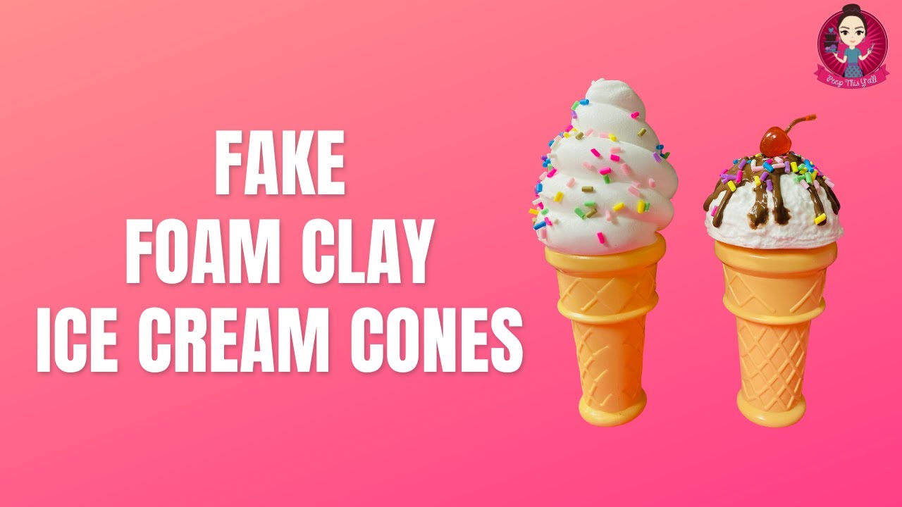 Fake Ice Cream Swirl & Ice Cream Scoop - Playcode3 Air Dry Foam Clay