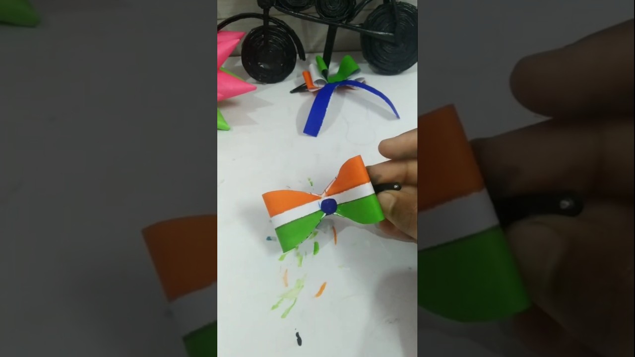 how to make hair clip for Republic day🇮🇳