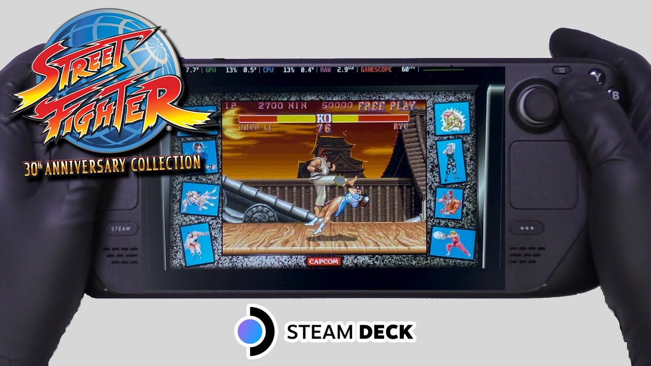 Street Fighter 30th Anniversary Collection | Steam Deck Gameplay | Steam OS