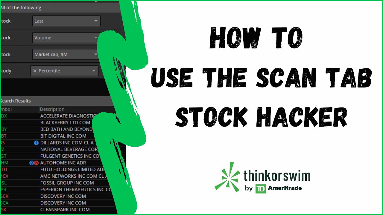 How To Scan for Stocks | Stock Hacker | ThinkorSwim