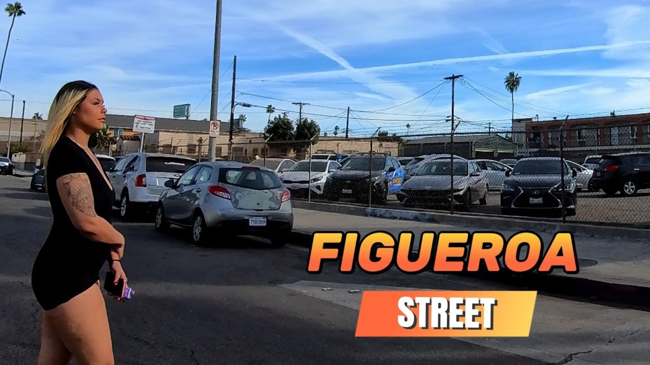 Just a Sunny Day in Los Angeles California Figueroa Street South Central 4k