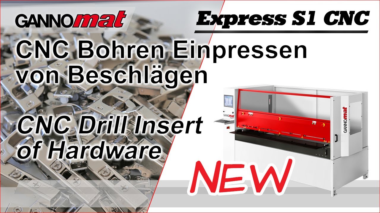 GANNOMAT Express S1 CNC Hinge Drill Insert [ CNC Topfband Bohren Einpressen ]
