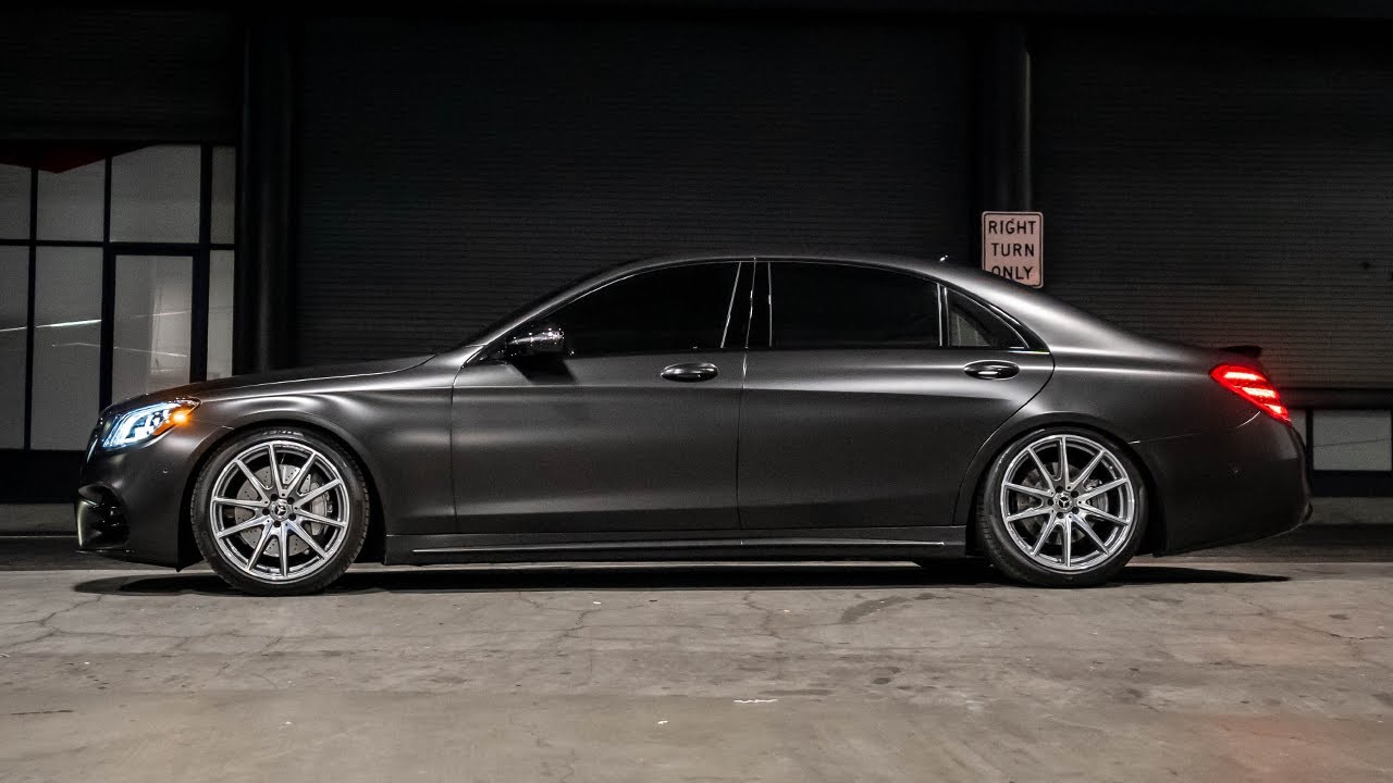 Satin Black Wrapped Mercedes S Class, Customized Tesla Model X.