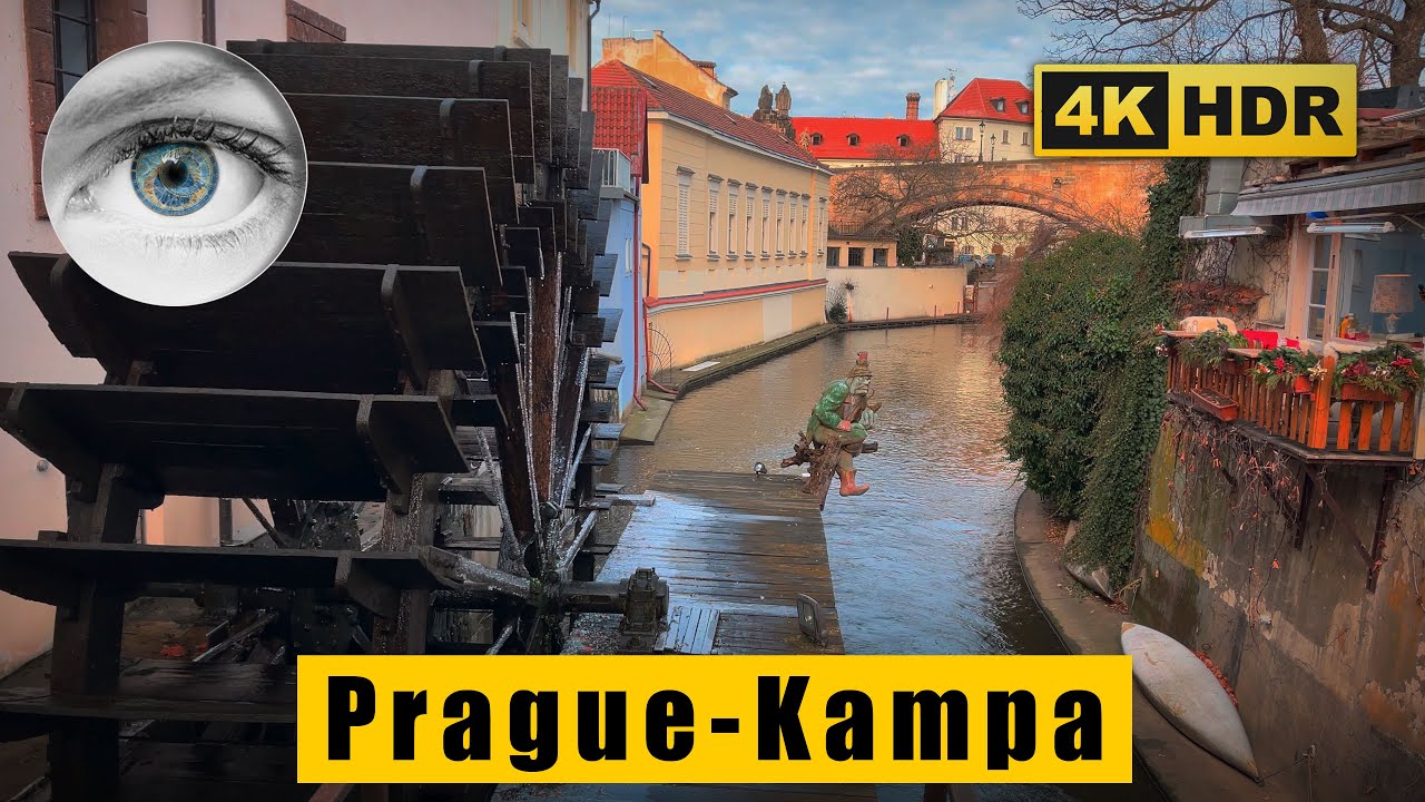 Prague 4k walk - Kampa - Mal&aacute; Strana - Chertovka canal - Lennon wall - Czech Republic 🇨🇿HDR ASMR