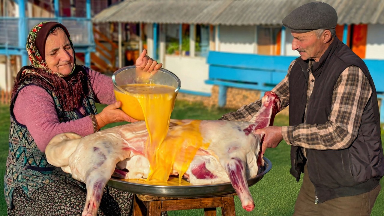 One Big Lamb Fry With A Dozen Village Eggs in Mountains