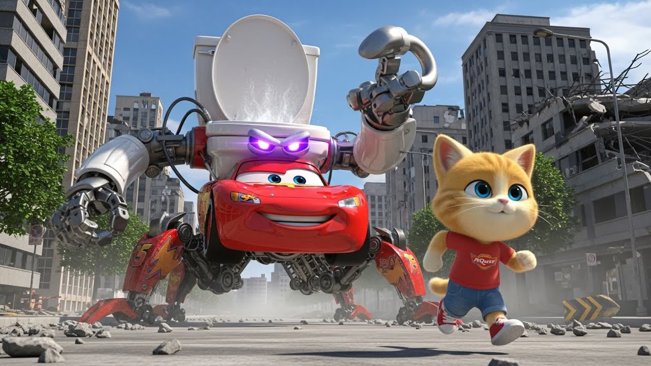 McQueen Transforms into a Toilet Monster! CAT's Epic Rescue 🚗🚽 | CAT RACING