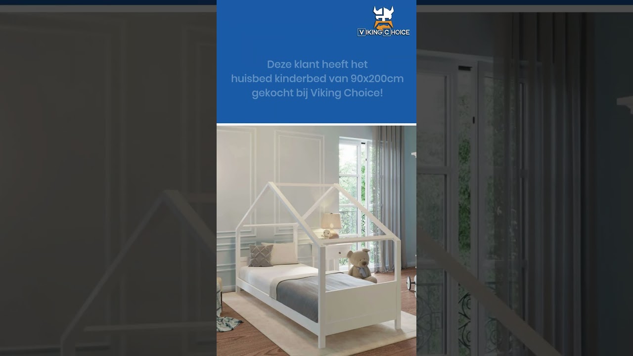 Huisbed kinderbed 90x200cm wit