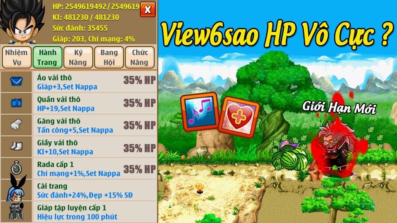 Ngọc Rồng Online - View6sao Sẽ Tr&acirc;u Như Thế N&agrave;o Khi Full Giới Hạn Sức Mạnh 60 Tỷ ?