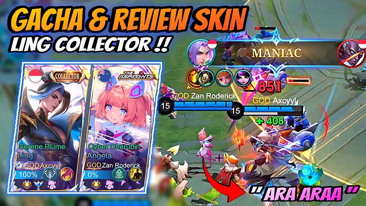 Gacha & Review Skin Ling Collector !! Di Ara Ara-in Zan Ling Ku Auto Maniac🤣