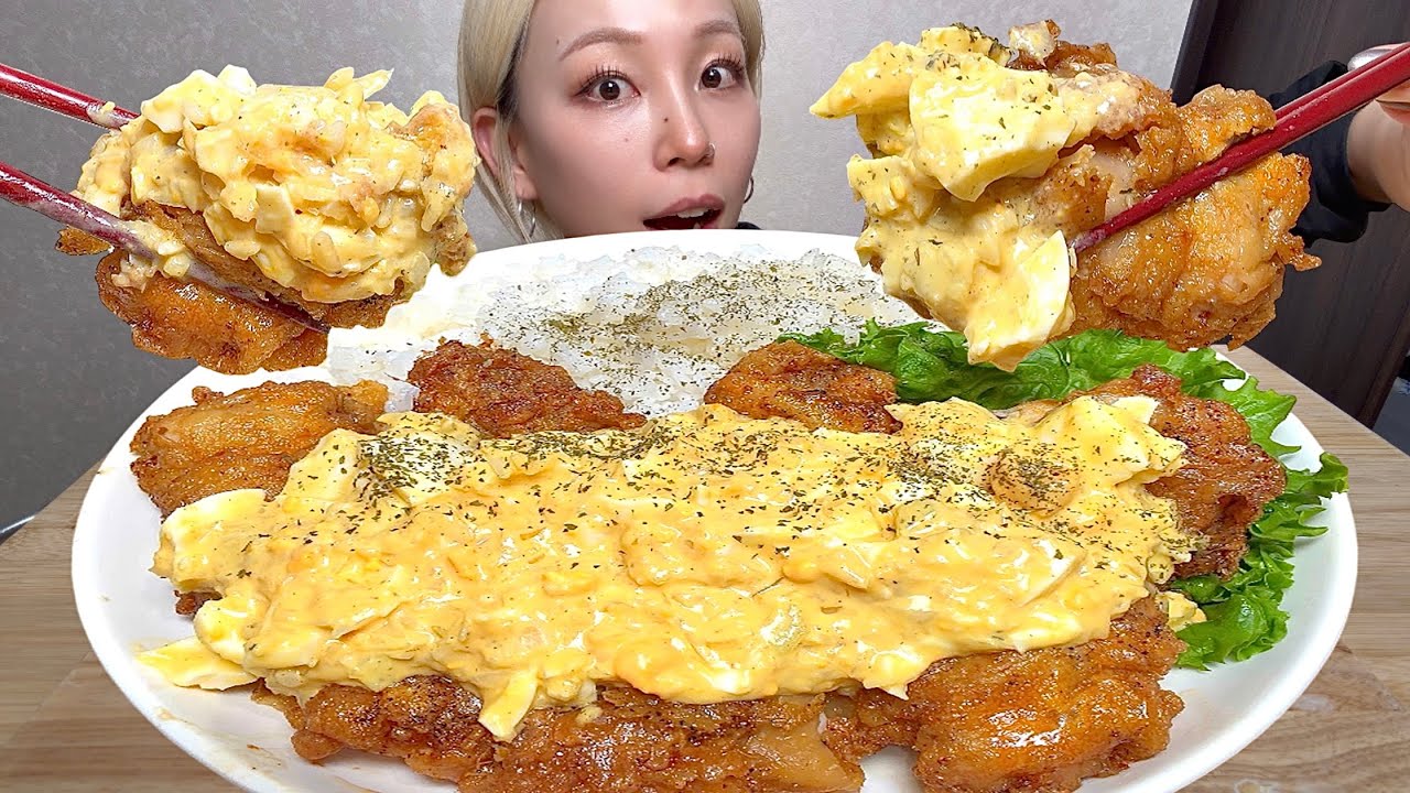 【チキン南蛮と白米🍚】ASMR 日本語字幕