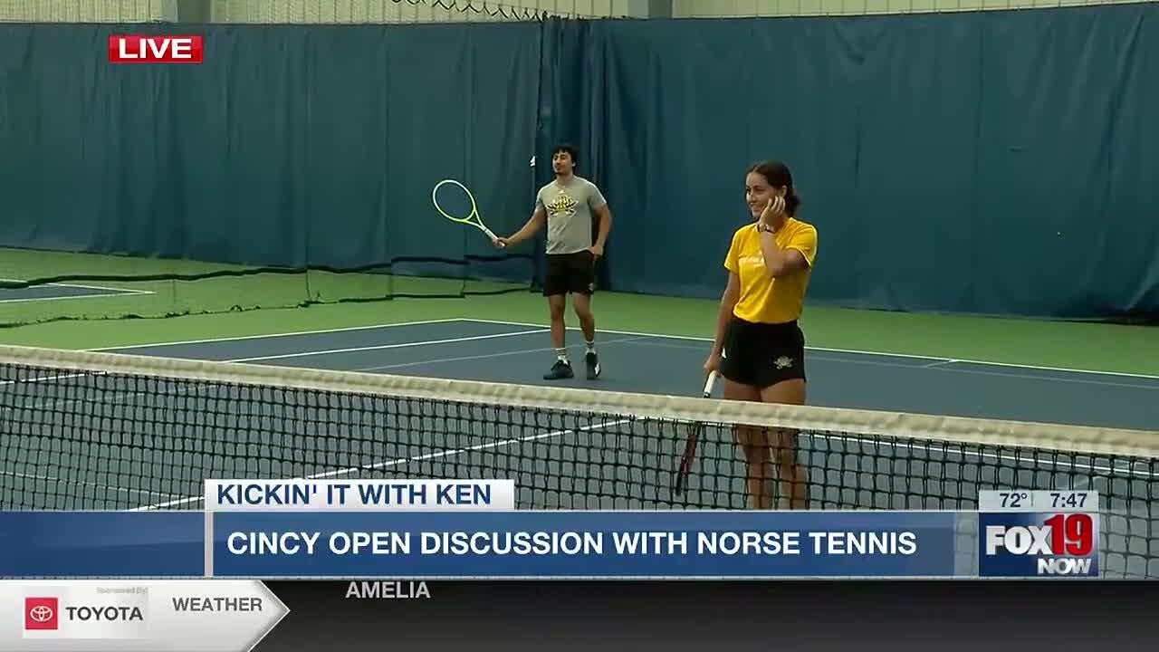 Kickin it with Ken: Ken plays tennis with NKU Tennis Players while coach discusses Cincinnati Ope...