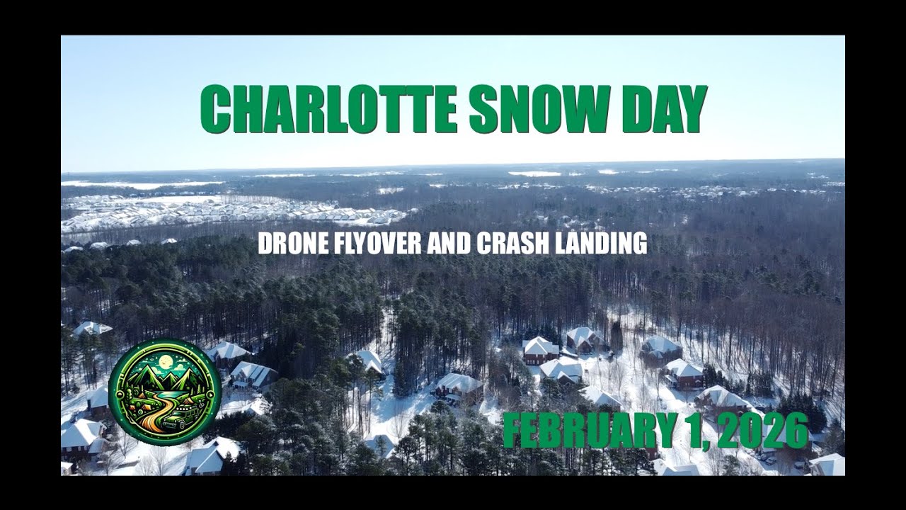 Drone Fly Over and Crash! 2026 Feb Snow Day - Charlotte NC