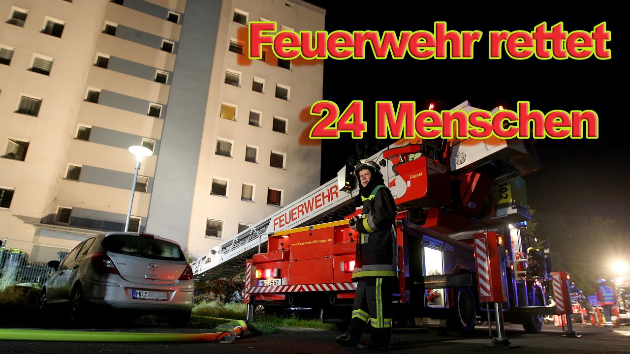Feuerwehr rettet 24 Menschen