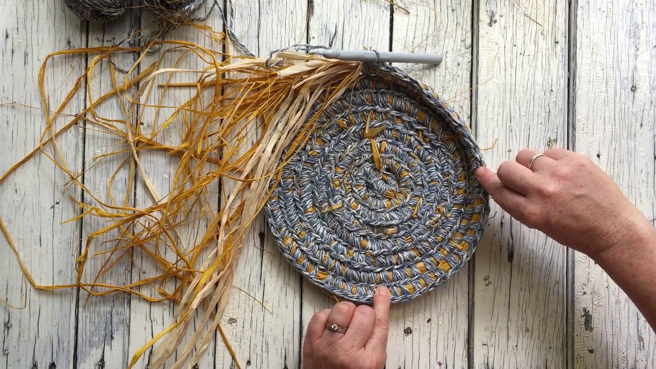 Crochet Raffia Basket Video 2 by Petalplum ~ Ellie Beck