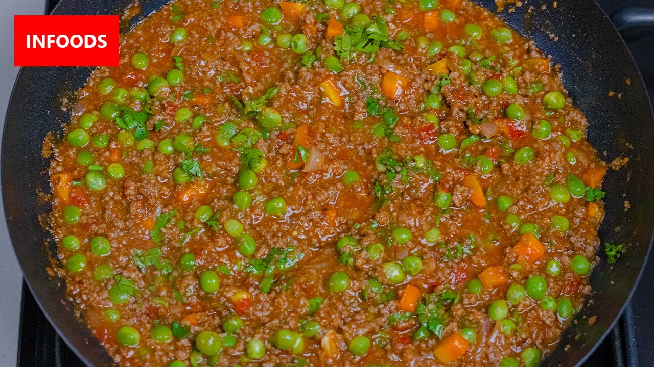 Peas and Minced Meat Stew Recipe | How to Cook Minced Meat and Green Peas | Infoods