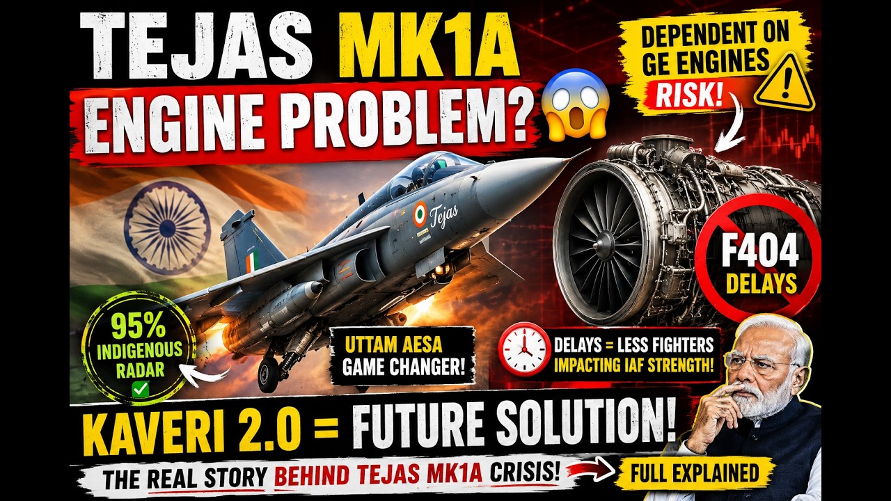 Tejas Mk1A Supply Chain Breakdown | GE Engine Delays, HAL Production Crisis,Kaveri 2.0 & Uttam Radar
