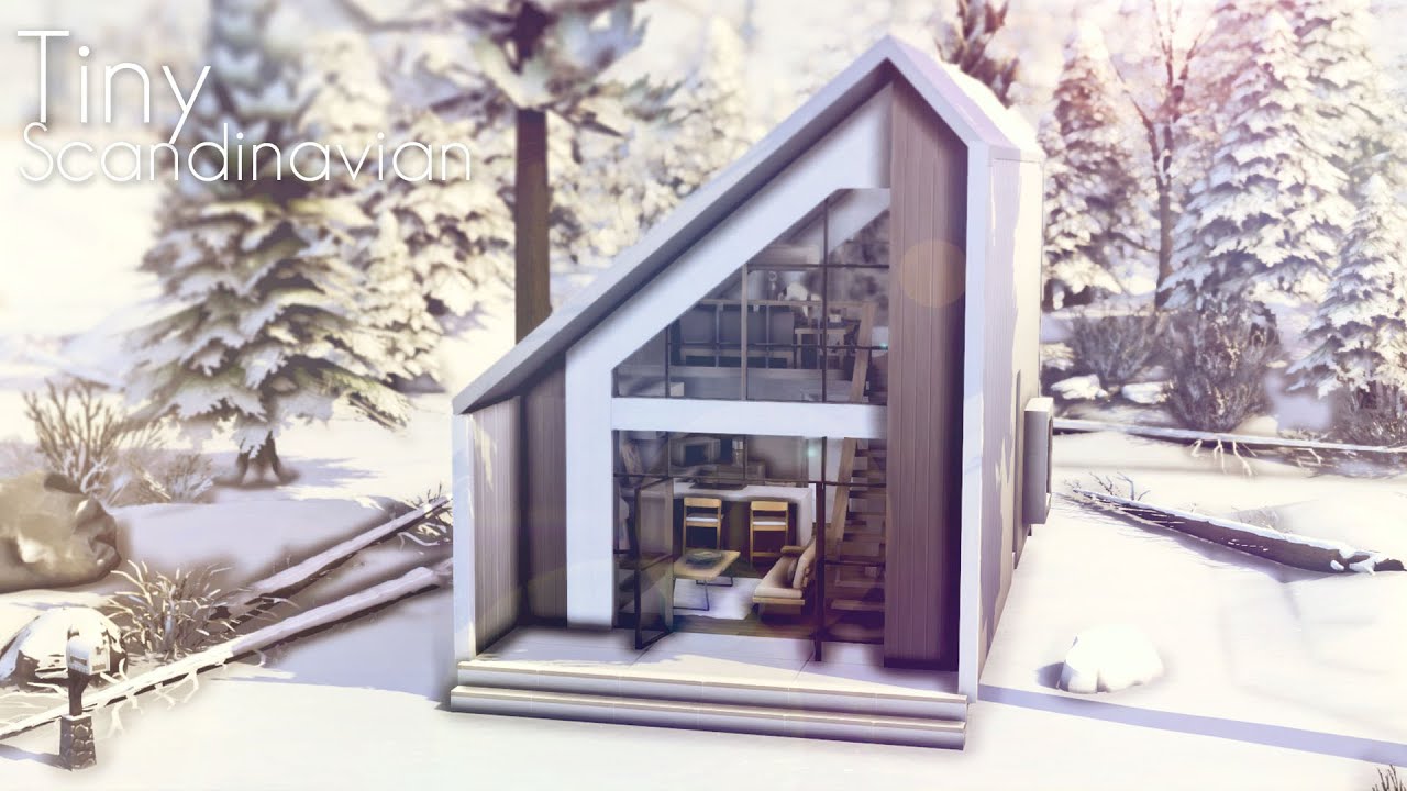 Tiny Scandinavian 🏠 🏔️ | The Sims 4 Snowy Escape | Speed Build | No CC + Download Links