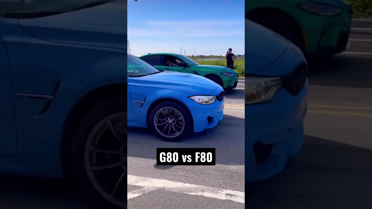 G80 M3 vs F80 on slicks BMW street race launch control