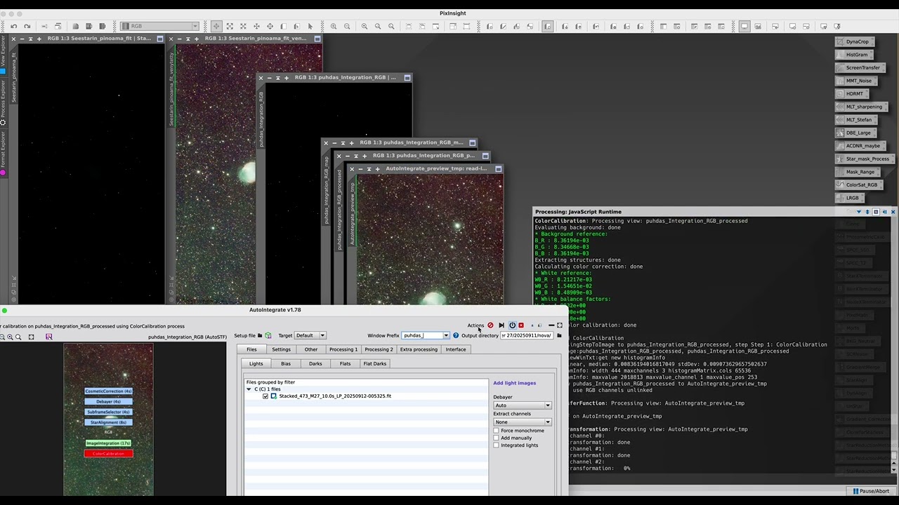 AutoIntegrate script run in Pixinsight program.