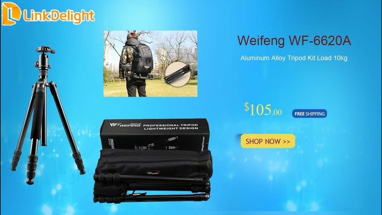 Operation video for Weifeng WF-6620A Aluminum Alloy Tripod with Ball Head - Linkdelight.com
