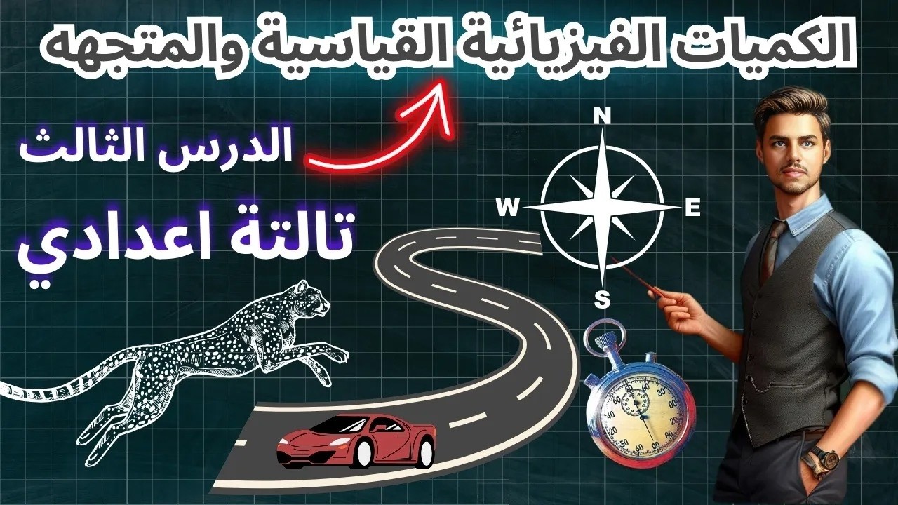 الكميات الفيزيائية القياسية والمتجهة للصف الثالث الاعدادى  - الدرس الثالث علوم الصف الثالث الاعدادي