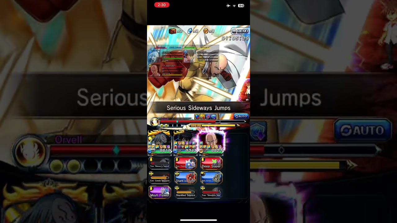 [Challenge] Opposing Blades - Ch32 (Orvell) Full Clear - using Hero Saitama, Touma, and Human Rimuru