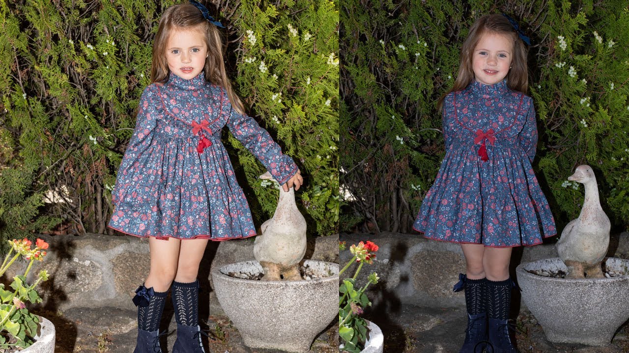 Vestido con pechero. REVISTA PATRONES INFANTILES Nº11 Otoño-Invierno.
