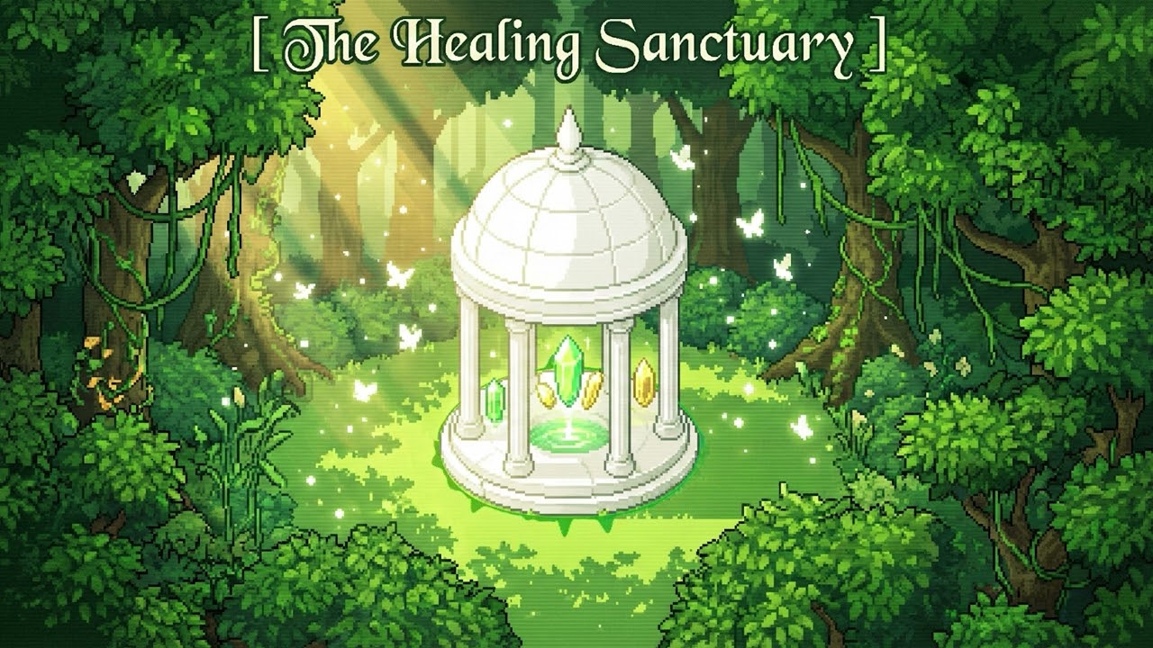 Healing Sanctuary | Gentle 16-bit Music for Healing & Stress Relief | Soft & Airy