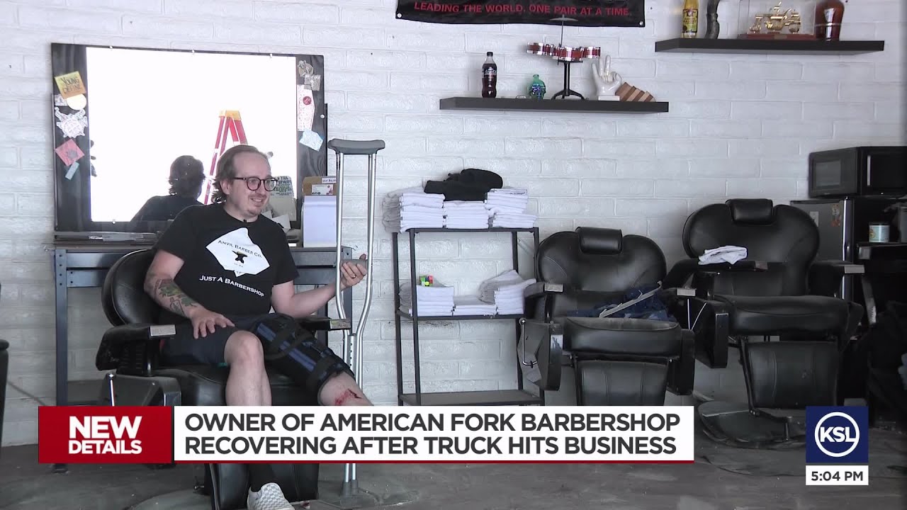 American Fork barbershop owner seriously injured after truck crashes into his shop