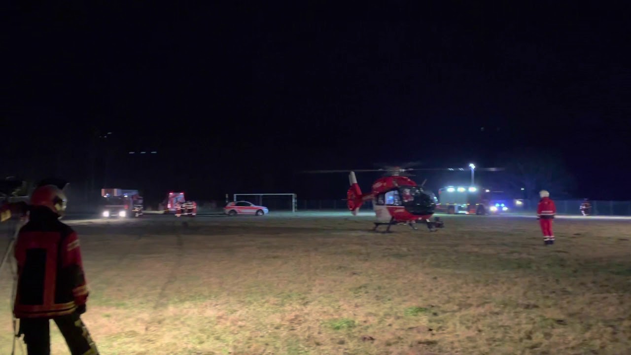 Start Christoph47 | Ausleuchten Hubschrauberlandeplatz | Freiwillige Feuerwehr Ostseebad Binz