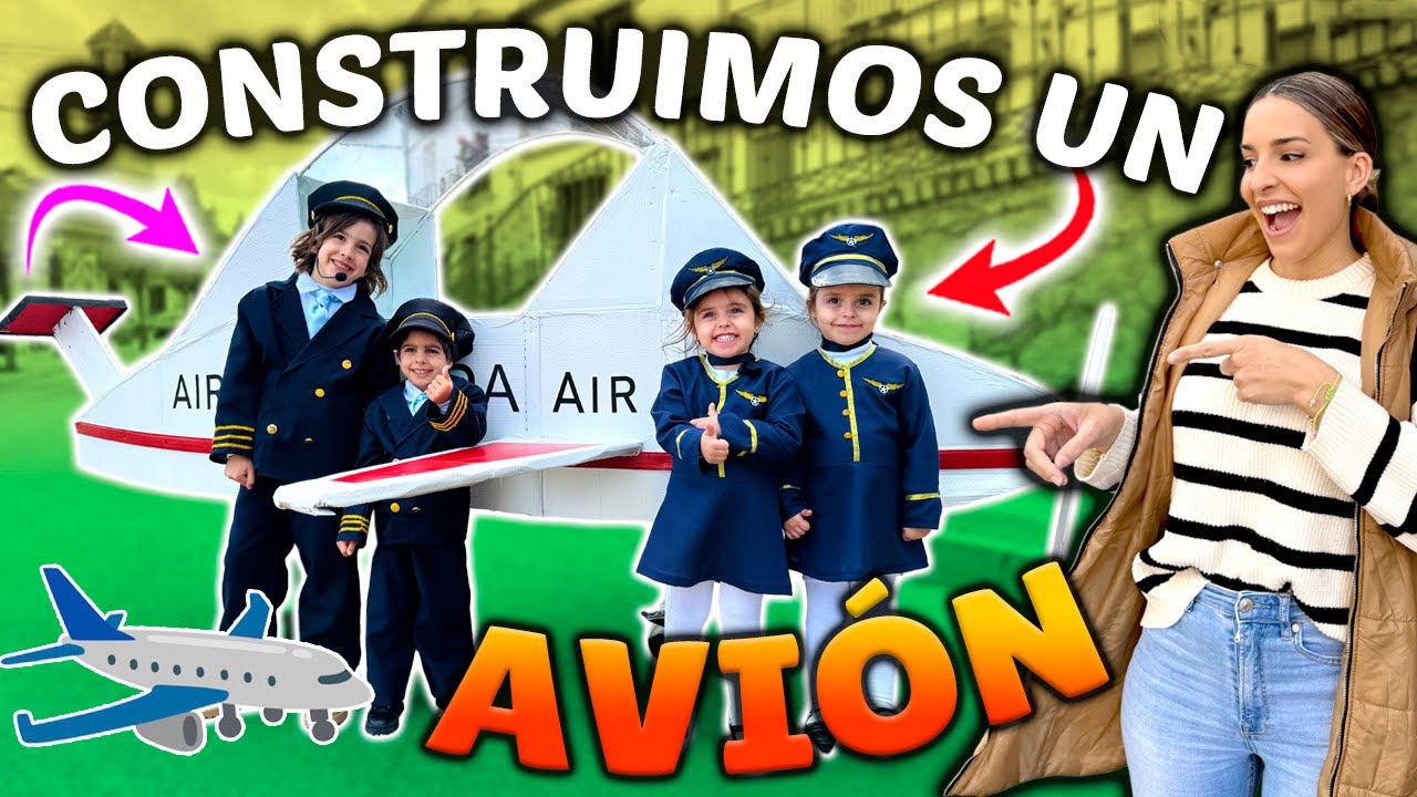 CONSTRUIMOS NUESTRO PROPIO AVIÓN - LAS GEMELAS SON LAS AZAFATAS Y DYLAN Y JULEN LOS PILOTOS