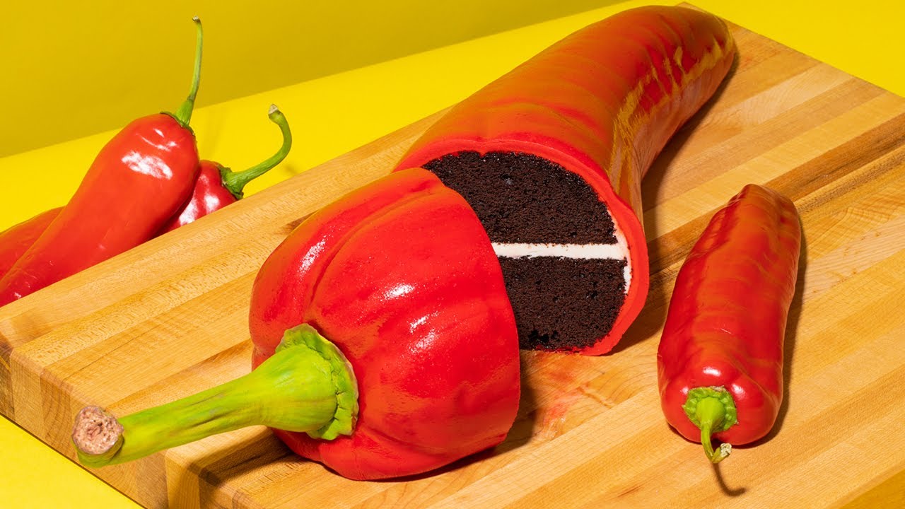 Hot Pepper CAKE! Novelty chocolate cake, buttercream, fondant | How To Cake It with Yolanda Gampp