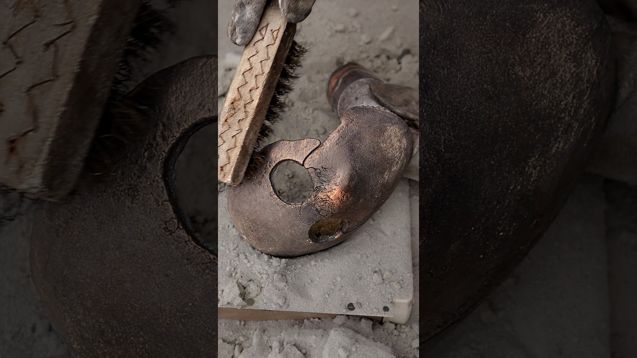 Melting Copper into Mask - Sand Casting