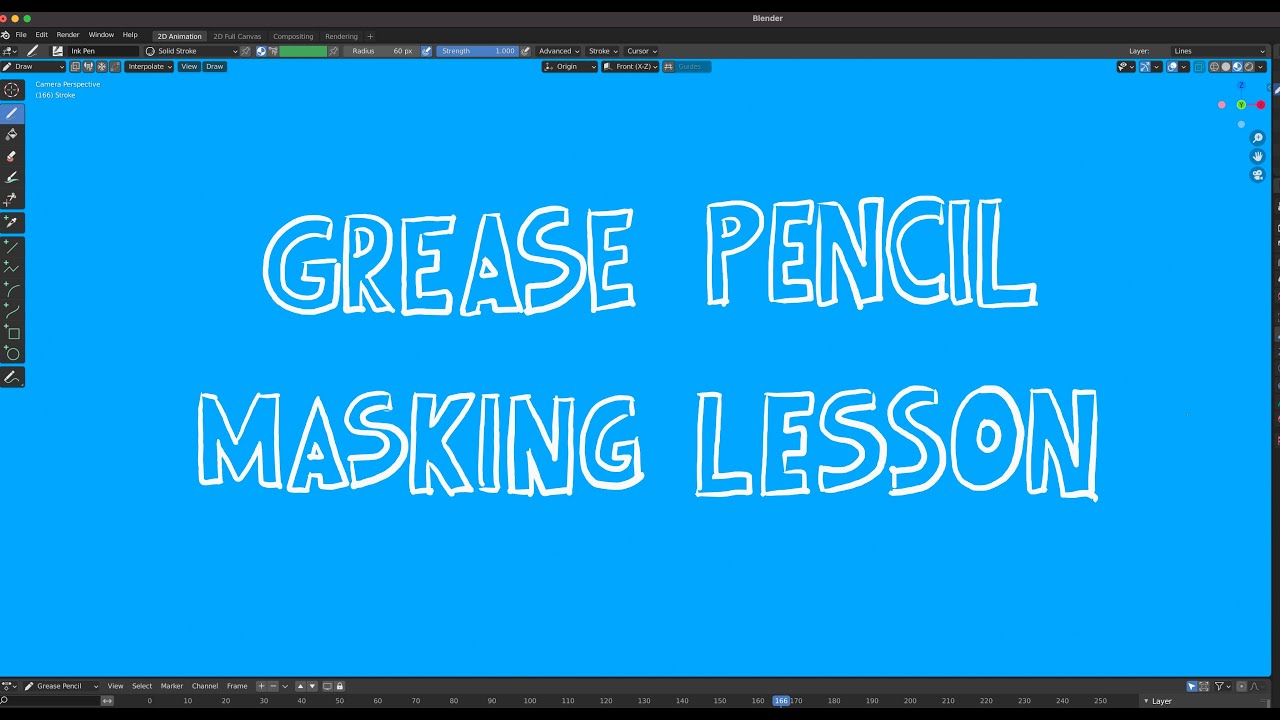 Blender 3D Grease Pencil Absolute Beginner: Masking and Layer Transparency