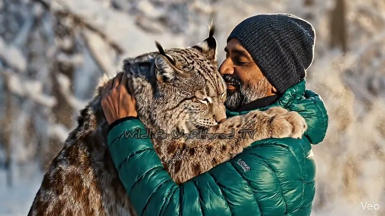 The "Ghost of the Forest" isn't so shy today. 🐾❄️ 