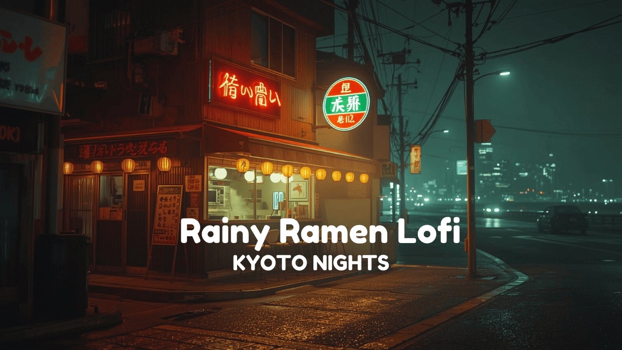 Late Night Rain Ramen Lofi 🌙 Peaceful Cafe Ambience for Relaxing