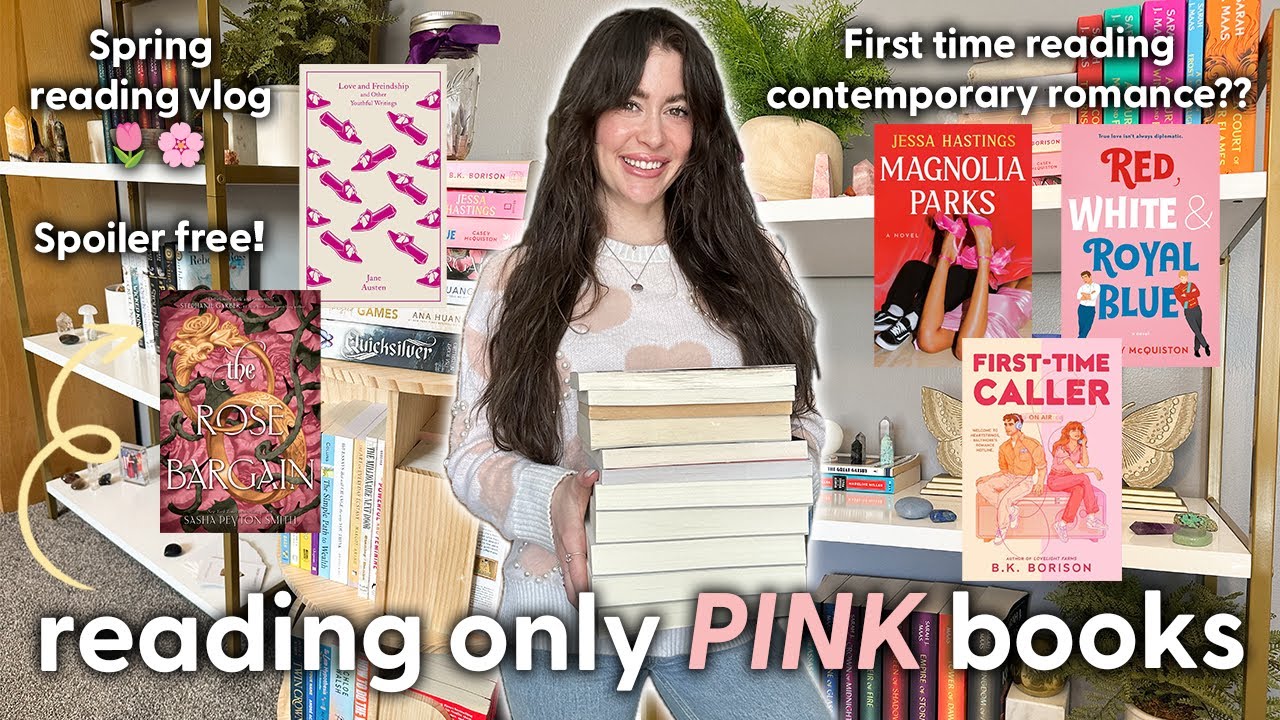 Spring Reading Vlog: Reading ONLY pink books for a week! 🎀📖💕 Contemporary Romance, Romantasy & More!