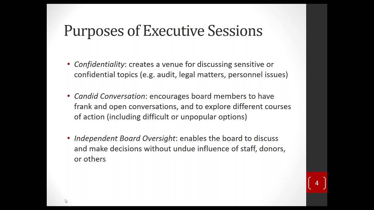 Board Basics: What a Nonprofit Board Should Know About Meeting in Executive Session