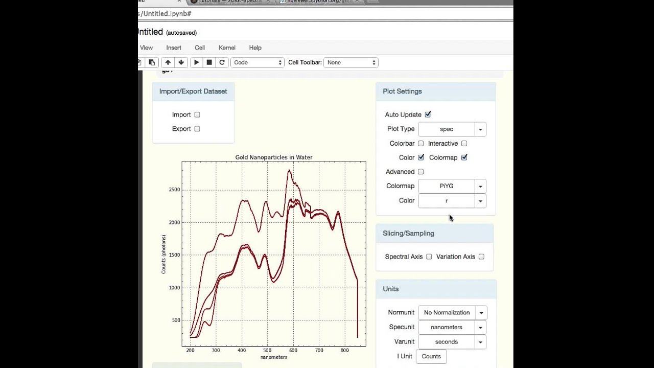 IPython Widget GUI for Spectroscopy