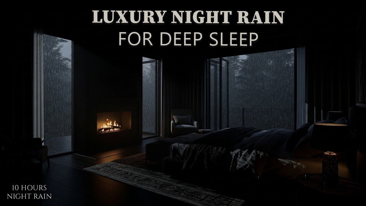 10 Hours Continuous Rain Sound for Sleep, Relaxation & Meditation | Night Rain Ambience