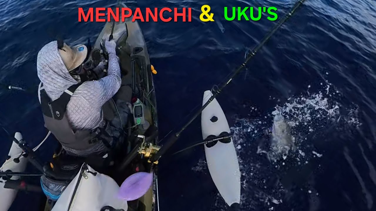 Kayak Fishing for Menpachi and Uku's | Underwater full fight | Nephews Birthday First Pelagic Fish