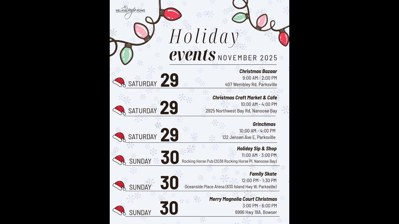 Nov 29 - 30 Holiday Events  