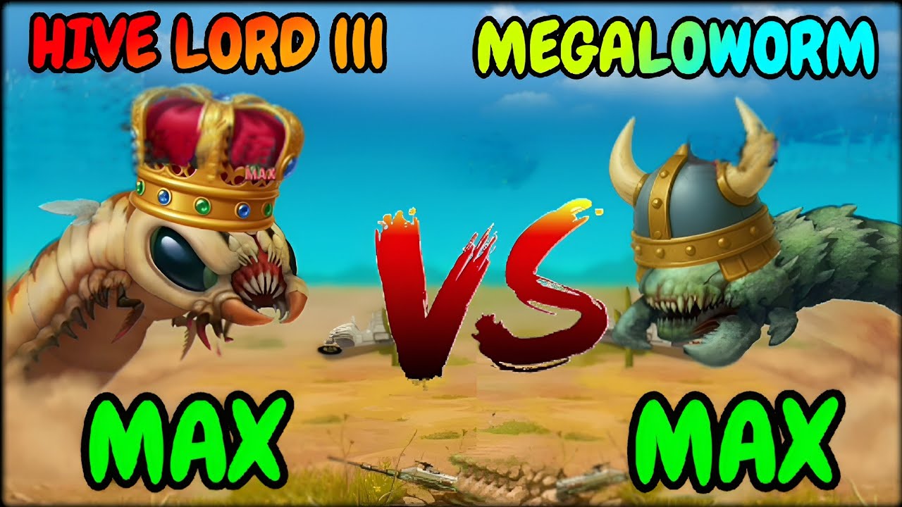 DeathWorm :HIVE LORD lll VS MEGALOWORM। MAX 10000 #deathworm #gameplay #thewormlegend