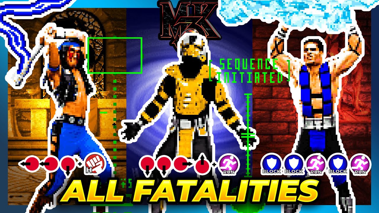 ALL FATALITIES TUTORIAL - Mortal Kombat 3 (MK3)