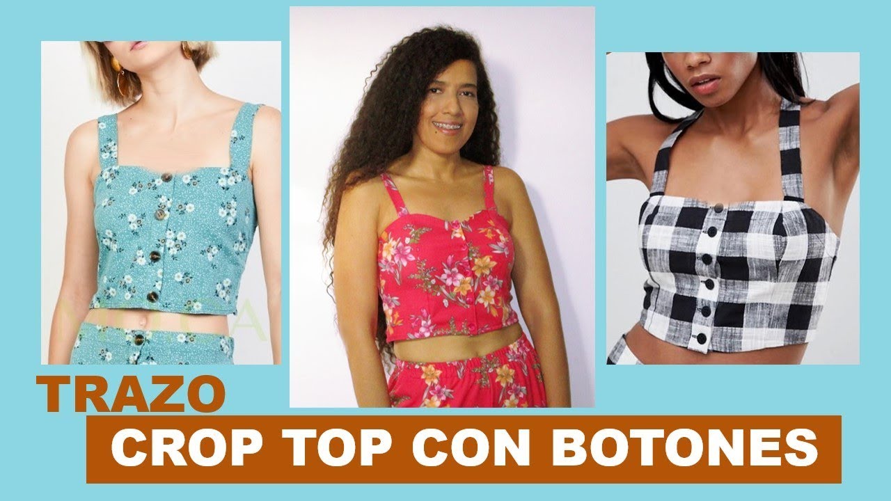 Patrón de Crop Top con Tirantes y Botones en el Frente - Trazo Sobre Medidas - Sandra Padilla