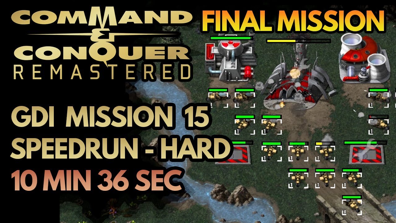Command & Conquer Remastered Speedrun (Hard) - FINAL MISSION - GDI Mission 15 - Temple Strike