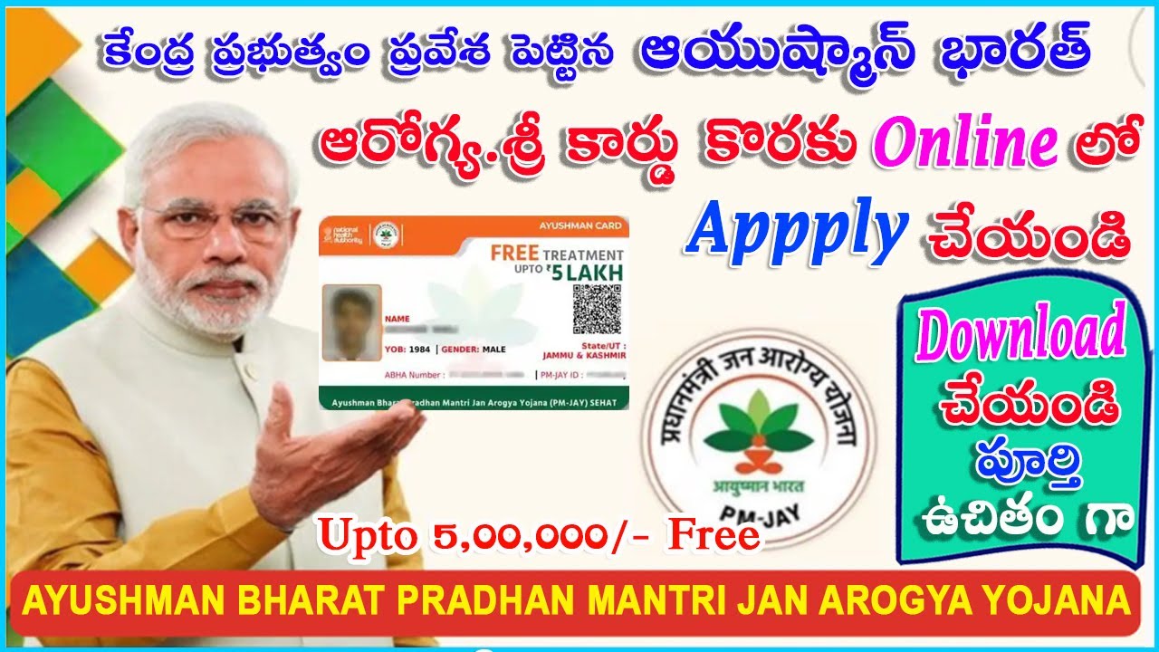 PMJAY Ayushman Card Apply Online Free | PMJAY ఆయుష్మాన్ ఆరోగ్య శ్రీ కార్డు ఆన్లైన్ లో అప్లై చేయండి