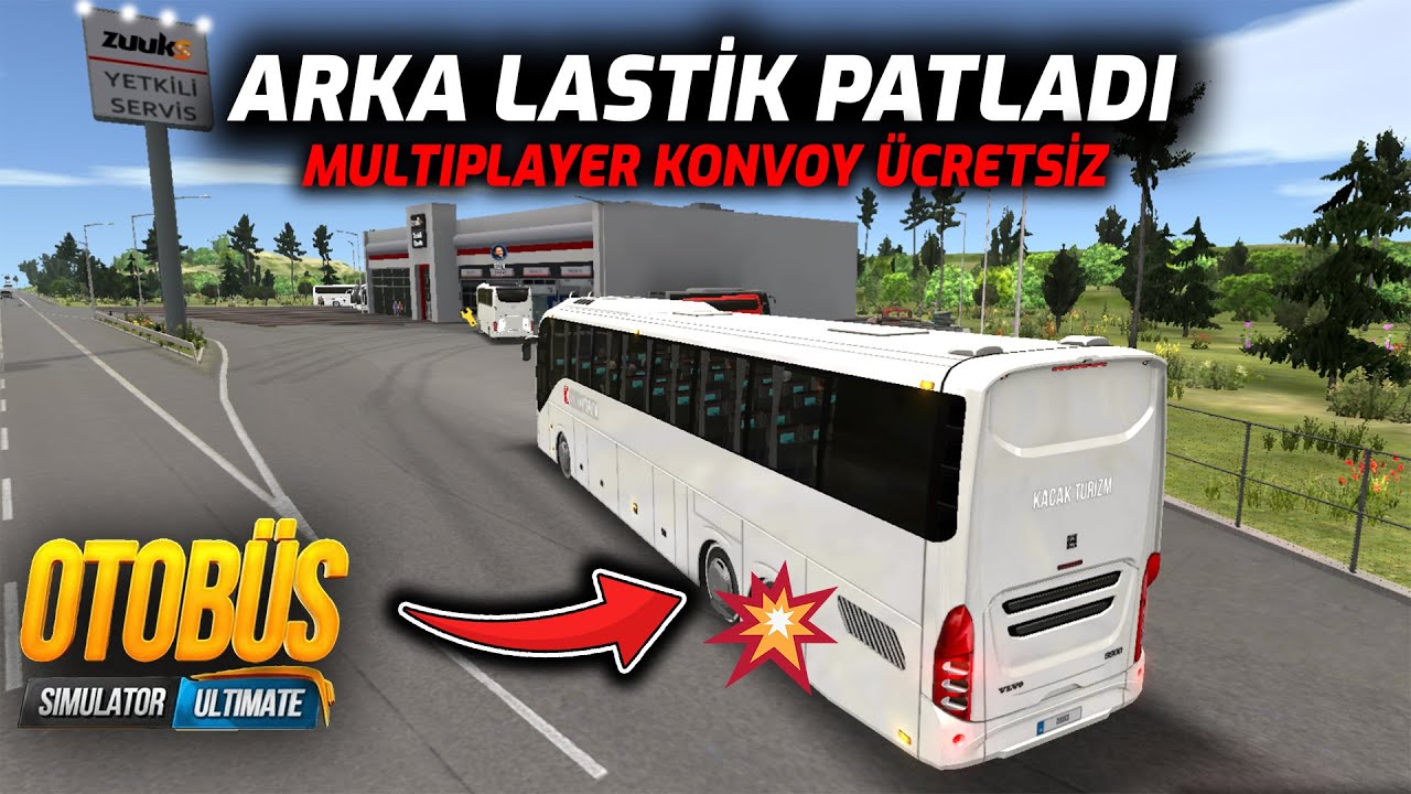 KONVOY YAPARKEN LASTİK PATLADI !! ÜCRETSİZ MULTIPLAYER | OTOBÜS SIMULATOR ULTIMATE